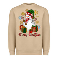 Mushroom Snowman Merry Christmas Heavyweight Sweatshirt - NancyCooperArtShop