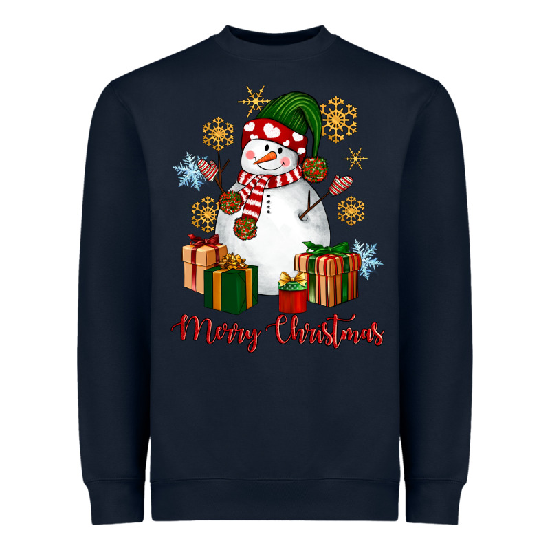 Snowman Merry Christmas Heavyweight Sweatshirt by NancyCooperArtShop | Teevron