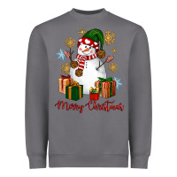 Storm Snowman Merry Christmas Heavyweight Sweatshirt - NancyCooperArtShop