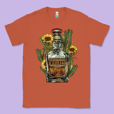 Western Whiskey Bottle Classic Tee Designed By Nancycooperartshop