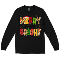Black merry and bright Long Sleeve Tee - MaliasSmallBusiness