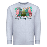 Heather Grey verry merry nurse Premium Sweatshirt - CowGirlArtShop