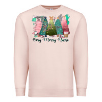 Pale Pink verry merry nurse Premium Sweatshirt - CowGirlArtShop