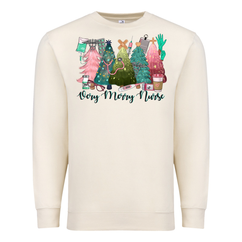 Verry Merry Nurse Premium Sweatshirt by CowGirlArtShop | Teevron