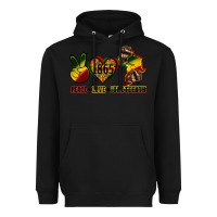 Black peace love juneteenth Heavyweight Hoodie - CowGirlArtShop