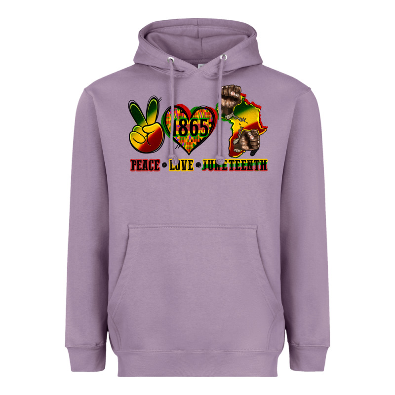 Peace Love Juneteenth Heavyweight Hoodie by CowGirlArtShop | Teevron