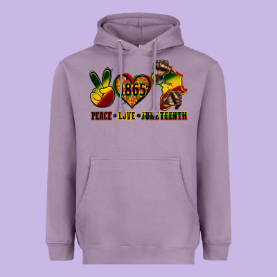 Peace Love Juneteenth Heavyweight Hoodie Designed By Cowgirlartshop