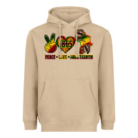 Mushroom peace love juneteenth Heavyweight Hoodie - CowGirlArtShop