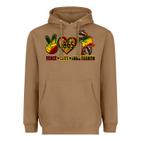 Toasted Coconut peace love juneteenth Heavyweight Hoodie - CowGirlArtShop