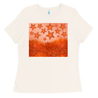 Bone orange glitter star Ladies Tee - JahusDesignShop