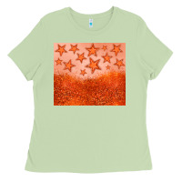 Matcha orange glitter star Ladies Tee - JahusDesignShop