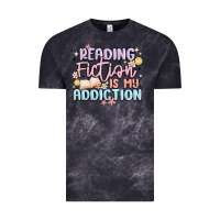 Cloud Black reading fiction is my addiction Vintage Tee - MaliasSmallBusiness