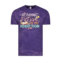 Cloud Purple reading fiction is my addiction Vintage Tee - MaliasSmallBusiness