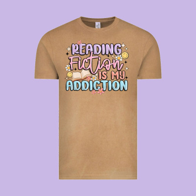 Reading Fiction Is My Addiction Vintage Tee Designed By Maliassmallbusiness