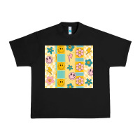 Black retro daisy Urban Heavy Tee - MaliasSmallBusiness