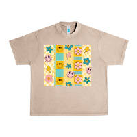 French Oak retro daisy Urban Heavy Tee - MaliasSmallBusiness