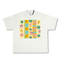 Pistachio retro daisy Urban Heavy Tee - MaliasSmallBusiness