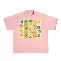 Salmon retro daisy Urban Heavy Tee - MaliasSmallBusiness