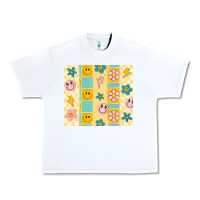 White retro daisy Urban Heavy Tee - MaliasSmallBusiness