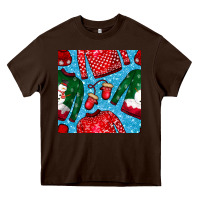 Chocolate Brown christmas clothes seamless pattern Heavy Core Tee - BundleAndBundleShop