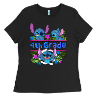 Black preview flower stitch 4 th grade Ladies Tee - AdoDesignShop