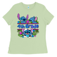 Matcha preview flower stitch 4 th grade Ladies Tee - AdoDesignShop