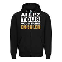 Black Allez Tous Vous Enculer Zipper Hoodie - Bettercallsaul