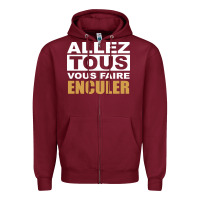 Burgundy Allez Tous Vous Enculer Zipper Hoodie - Bettercallsaul