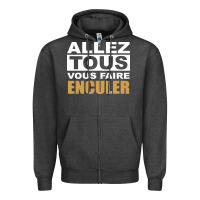 Charcoal Heather Allez Tous Vous Enculer Zipper Hoodie - Bettercallsaul