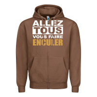 Chestnut Allez Tous Vous Enculer Zipper Hoodie - Bettercallsaul