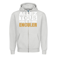 Dove Grey Allez Tous Vous Enculer Zipper Hoodie - Bettercallsaul