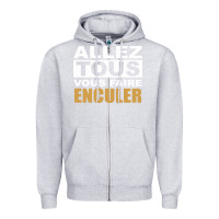 Heather Grey Allez Tous Vous Enculer Zipper Hoodie - Bettercallsaul