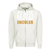 Oatmeal Heather Allez Tous Vous Enculer Zipper Hoodie - Bettercallsaul