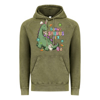 Vintage Olive bunny saurus rex Vintage Hoodie - MaliasSmallBusiness
