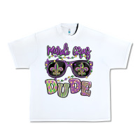 White mardi gras dude Urban Heavy Tee - MaliasSmallBusiness