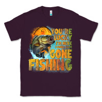 Plum youre lucky im here i could have gone fishing Classic Tee - NancyCooperArtShop
