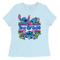 Baby Blue preview flower stitch 3rd grade Ladies Tee - AdoDesignShop