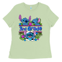 Matcha preview flower stitch 3rd grade Ladies Tee - AdoDesignShop
