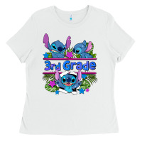 White preview flower stitch 3rd grade Ladies Tee - AdoDesignShop