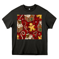 Asphalt christmas gingerbread cookie house seamless pattern Heavy Core Tee - BundleAndBundleShop