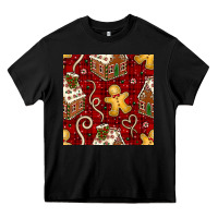 Black christmas gingerbread cookie house seamless pattern Heavy Core Tee - BundleAndBundleShop