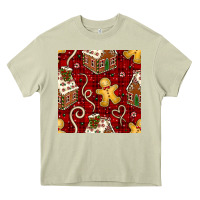 Mossy christmas gingerbread cookie house seamless pattern Heavy Core Tee - BundleAndBundleShop