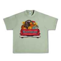 Oil Green thanksgiving truck turkey pumpkin Urban Heavy Tee - AdoDesignShop
