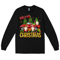 Black merry christmas gnomes truck Long Sleeve Tee - MaliasSmallBusiness
