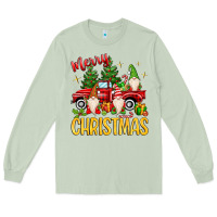 Matcha merry christmas gnomes truck Long Sleeve Tee - MaliasSmallBusiness