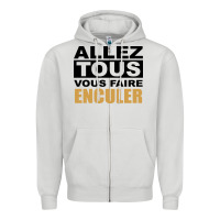 Dove Grey Allez Tous Vous Enculer Zipper Hoodie - Bettercallsaul