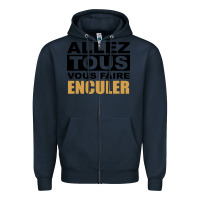 Navy Allez Tous Vous Enculer Zipper Hoodie - Bettercallsaul