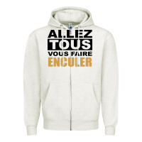 Oatmeal Heather Allez Tous Vous Enculer Zipper Hoodie - Bettercallsaul