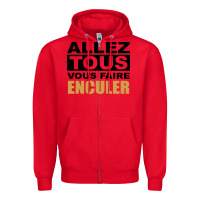 Red Allez Tous Vous Enculer Zipper Hoodie - Bettercallsaul