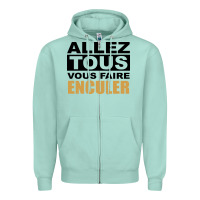 Seafoam Allez Tous Vous Enculer Zipper Hoodie - Bettercallsaul
